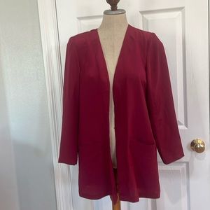 Vintage custom-made blazer silk jacket red oversized lightweight shoulder pads 8